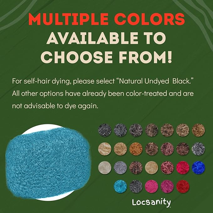 Locsanity Afro Kinky 100% Bulk Natural Human Hair - Braiding Hair for Dreadlocks, Loc Repair, Dreadlock Extensions, Twists, Braids - 8 Inches Long, 1 Oz