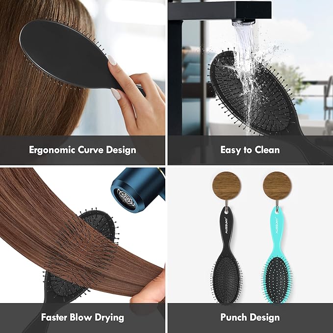 Air Cushion Detangling Hair Brush - 4 Pack Detangler Hairbrush with Ultra Soft Bristles for Effortless Tangle Removal - For Wet Dry Damaged Curly Hair for Women Men Boys Girls Kids - Red