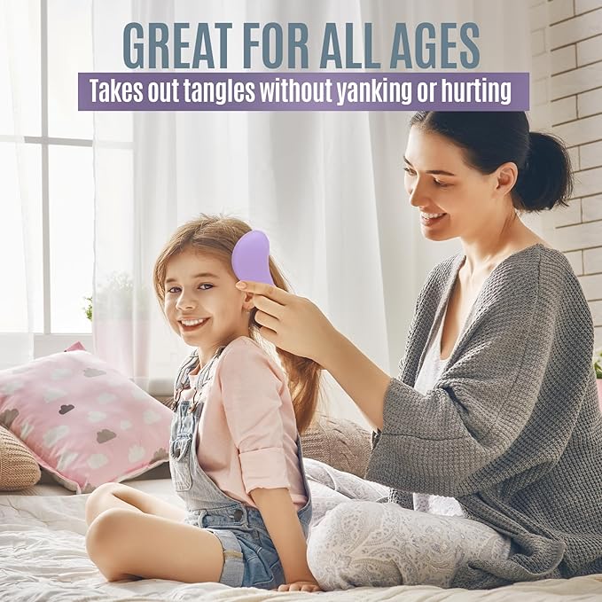 Hair Brush For Curly Hair, Detangling Hair Brushes for Women With Soft Flexible Bristles, Travel Hair Brush For Kids, Straight, Natural, Curly, Dry, Or Wet Hair, The Scoopie (Black)