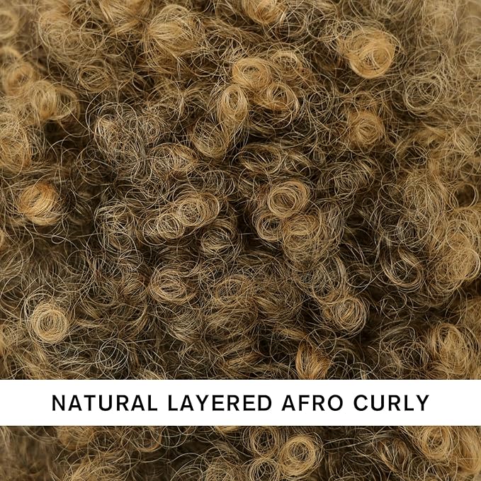 AISI QUEENS Afro Puff Drawstring Ponytail for Black Women, Black to Honey Brown Afro Bun Drawstring Ponytail for Women Girls(T27#)