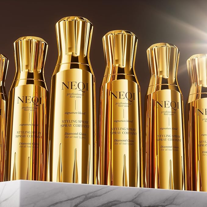 neqi - DIAMOND GLASS Heat Protection Spray – Shine Spray for All Hair Types, Moisture Protection, Silky Smooth Hair, Glass-Hair Effect, Made in Italy (Diamond Glass All Hair)