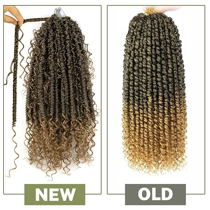 8 Pack Passion Twist Crochet Hair 14 inch Pretwisted Passion Twist Hair with Curly ends, Pre-looped Braided Crochet Boho Short Passion Twist Braided Hair for Women 96pc