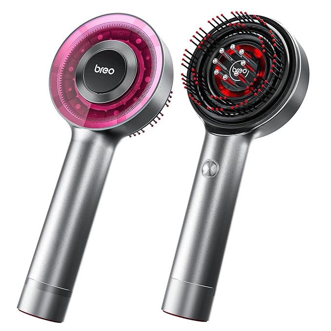 Breo Scalp3 Shiatsu Massaging Brush - IPX7 Waterproof Cordless Electric Massage Brush for Deep Scalp and Hair Massage, Portable Head Massager for Muscle Relaxation