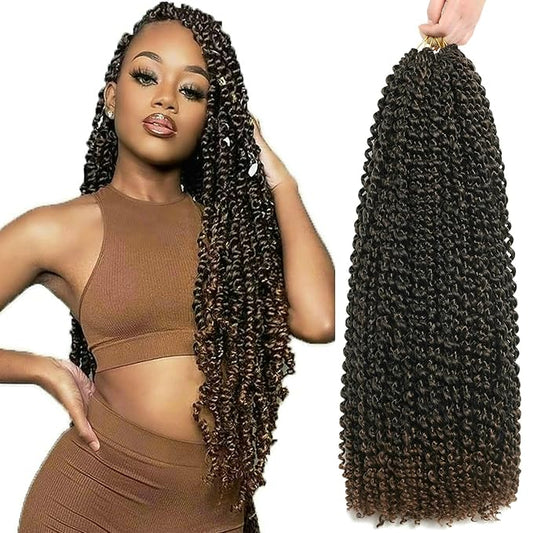 FUTAI Passion Twist Hair 7 Packs 24 Inch Pre Looped Water Wave Crochet Hair Bohemian Braids for Black Women
