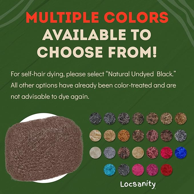 Locsanity Afro Kinky 100% Bulk Natural Human Hair - Braiding Hair for Dreadlocks, Loc Repair, Dreadlock Extensions, Twists, Braids - 8 Inches Long, 1 Oz