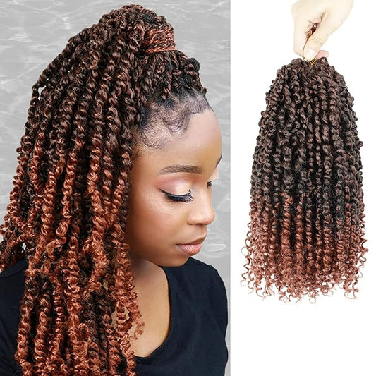 Passion Twist Hair - 8 Packs 12 Inch Passion Twist Crochet Hair For Women, Crochet Pretwisted Curly Hair Passion Twists Synthetic Braiding Hair Extensions (12 Inch 8 Packs, T350)