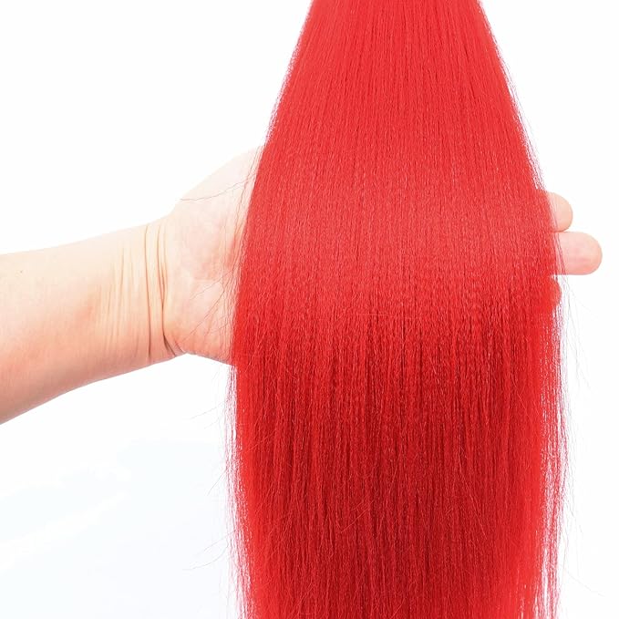 Dorsanee Red Braiding Hair Pre Stretched 20 Inch 3 Packs Professional Easy Braiding Hair for Crochet Braids Twists Locs Hair Soft Yaki Texture Hot Water Setting Synthetic Hair Extensions