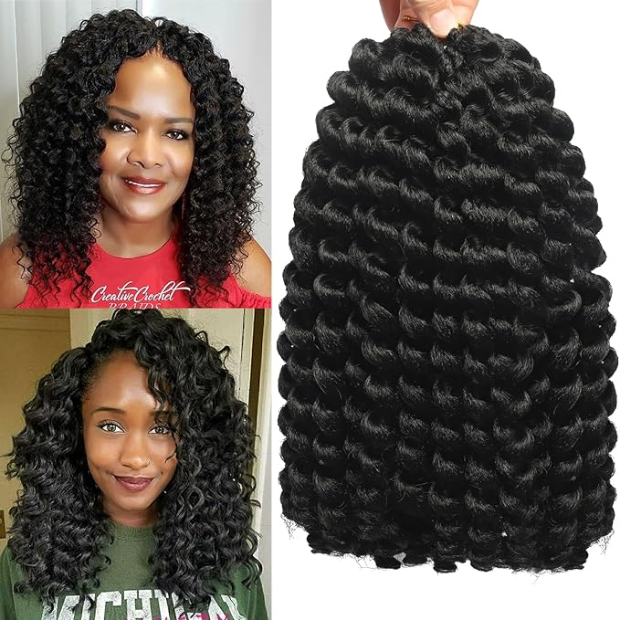 12Inch Jamaican Bounce Crochet Hair 3 Packs 2X Ringlet Wand Curl Crochet Hair Synthetic Curly Crochet Hair Extensions Medium Shoulder Length Long Crochet Braiding Hair 20 Roots