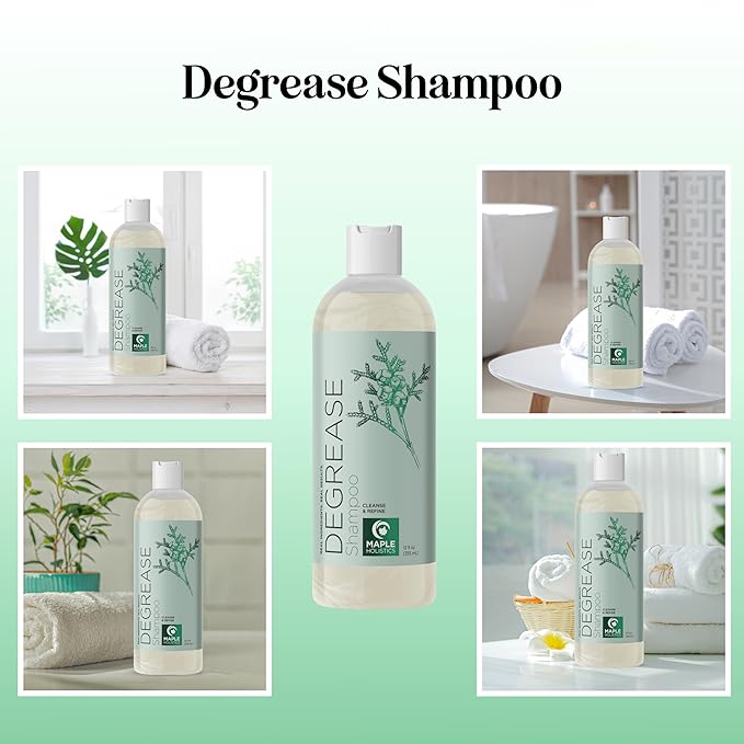 Clarifying Shampoo for Oily Hair and Scalp - Degrease Deep Cleansing Shampoo Build Up Remover with Rosemary Oil for Greasy Hair & Scalp - Vegan Color Safe Sulfate Paraben & Cruelty Free (12 Fl Oz)