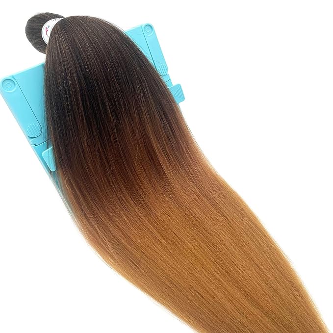 Ombre 1b/30/27 Braiding Hair Pre Stretched Kanekalo Braids Colored Hair Extensions for Braiding Hypoallergenic Knotless Pre-Stretched Braiding Hair 26 Inch Brown Ombre Braiding Hair