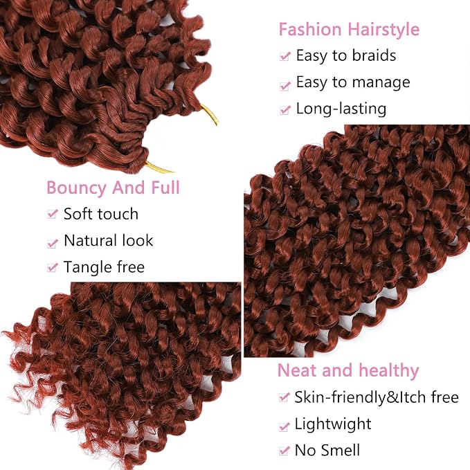 Alrence Passion Twist Hair Copper Red 14 Inch 8 Packs Passion Twist Crochet Hair Long Bohemian Crochet Braids (14 Inch, 350#)