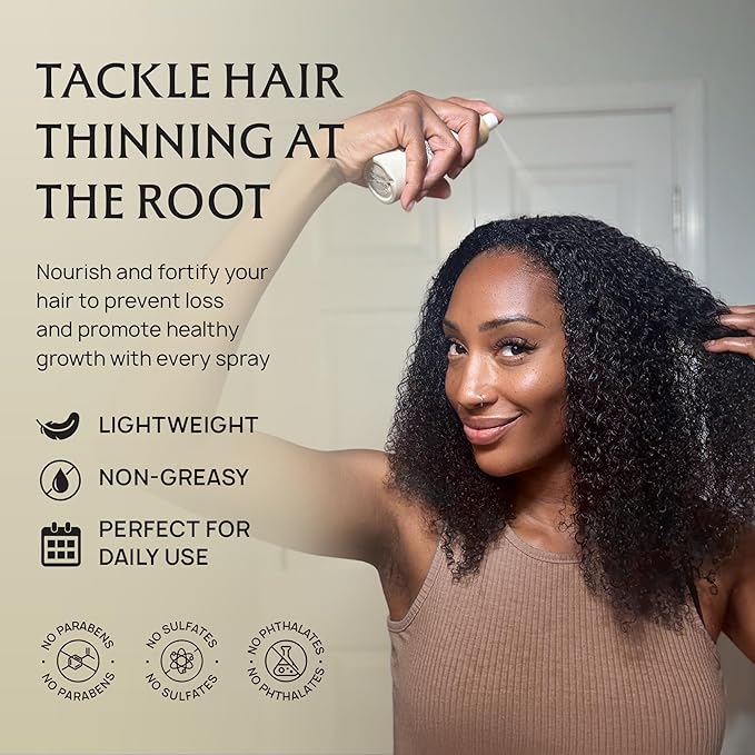 Hair Growth Oil Spray - 100% Pure Ingredients For Non Greasy, Thicker & Stronger Hair - Organic Batana, Castor, Biotin, Saw Palmetto, and Rosemary Oil Gifts Women Scalp (4.1 Fl Oz (Pack of 2))