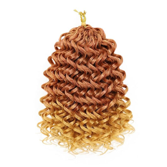 7 Packs GoGo Curl Crochet Hair 10 Inch Short Curly Crochet Hair for Women Deep Wave Beach Curl Crochet Braids Synthetic Braiding Hair Extensions(10 Inch, #Copper Flame)