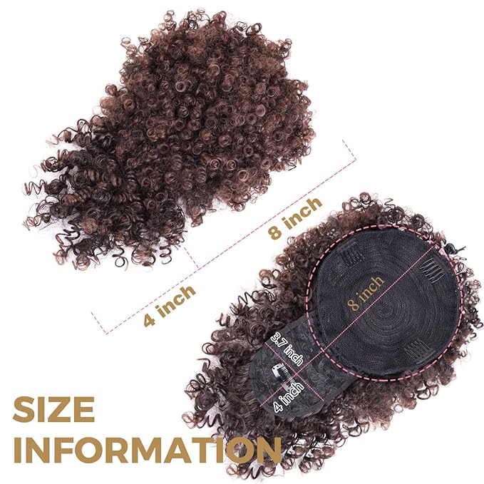Afro Puff Jerry Curls Afro Puff Non Drawstring Ponytail with bangs Synthetic Fauxhawks Short Afro Puff Kinky Curly