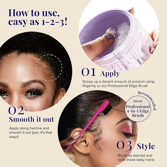 Red by Kiss Edge Fixer Hair Shine Gel, 24 Hour Max Hold, Non-Flaking, Biotin B7 Infused, Natural Styling, Professional Edge Control Wax, Perfect for Braiding (Acacia)