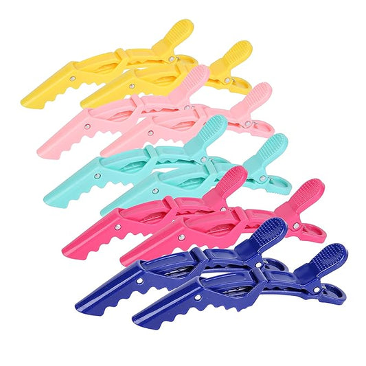 HH&LL Hair Clips for Women – Wide Teeth & Double-Hinged Design – Alligator Styling Sectioning Clips of Professional Hair Salon Quality - 10Pack (Mixed Candy)