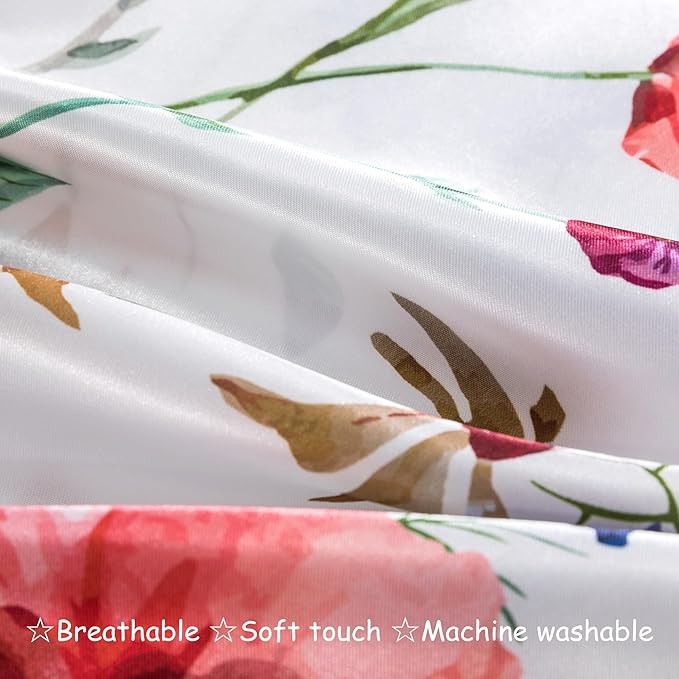 Satin Pillowcase for Hair and Skin, Super Soft and Cooling Similar to Silk Pillow Cases 2 Pack with Envelope Closure Standard Size Satin Pillow Covers, Gifts for Women(20"x26", Floral)