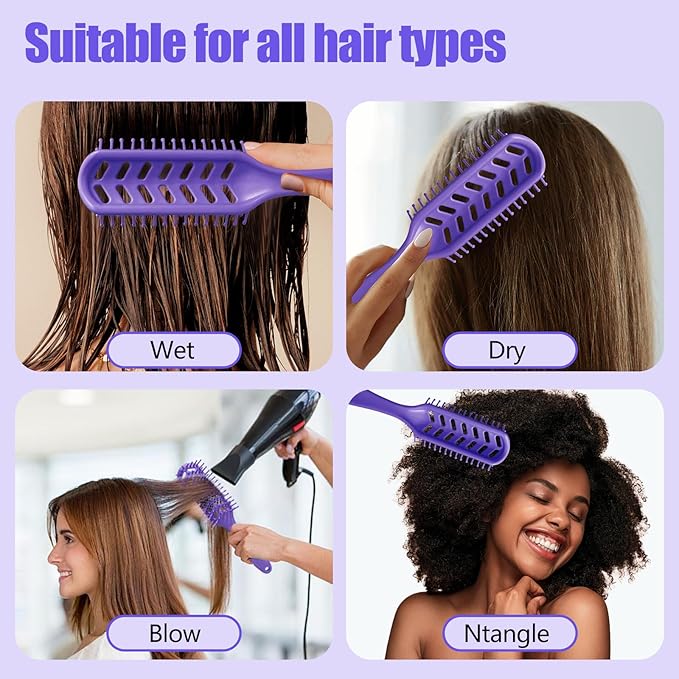 kuwa Curl Detangler Hair Brush,detangling brush for 4c hair,Detangler Hair brush for Wet & Dry Hair,Easily Brushes Through Curl Hair and Reduces Breakage