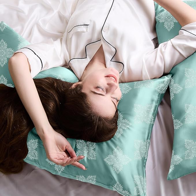 ZIMASILK 100% Pure Mulberry Silk Pillowcase for Hair and Skin Health, Soft and Smooth, Both Sides Premium Grade 6A Silk, 600 Thread Count, with Hidden Zipper, 1pc (King 20"x36", Mint Green)