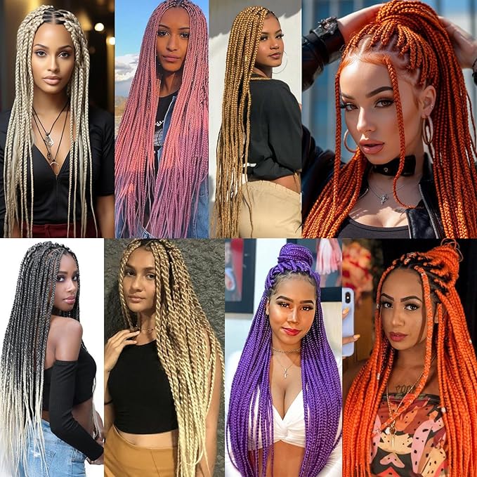 Pre Stretched Braiding Hair Ombre Tgrey 24 Inch 8 Packs, Synthetic Yaki Braiding Hair Pre Stretched