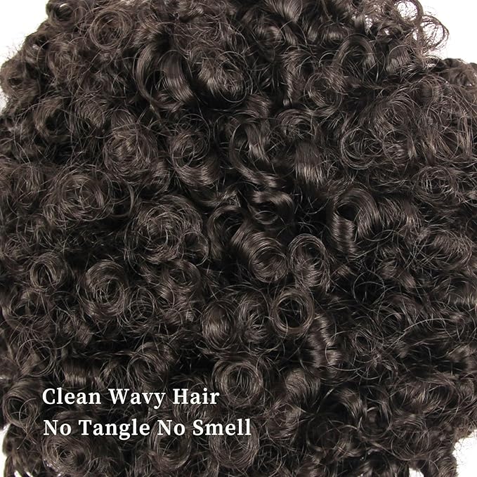 Afro Puff Ponytail for Black Women Culy Wavy Short Drawstring Ponytail Hair Extension Synthetic Mini Afro Bun for Girls Kids(2#)