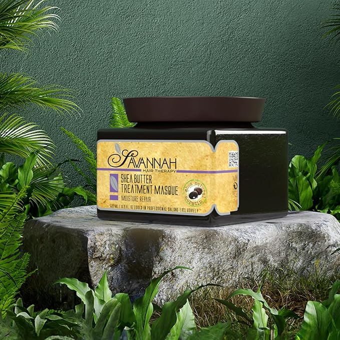 Savannah Hair Mask with Keratin & Shea Butter – Deep Conditioning Hair Treatment for Dry, Damaged & Curly Hair – Repairs, Strengthens & Restores Shine – 16.9 fl oz