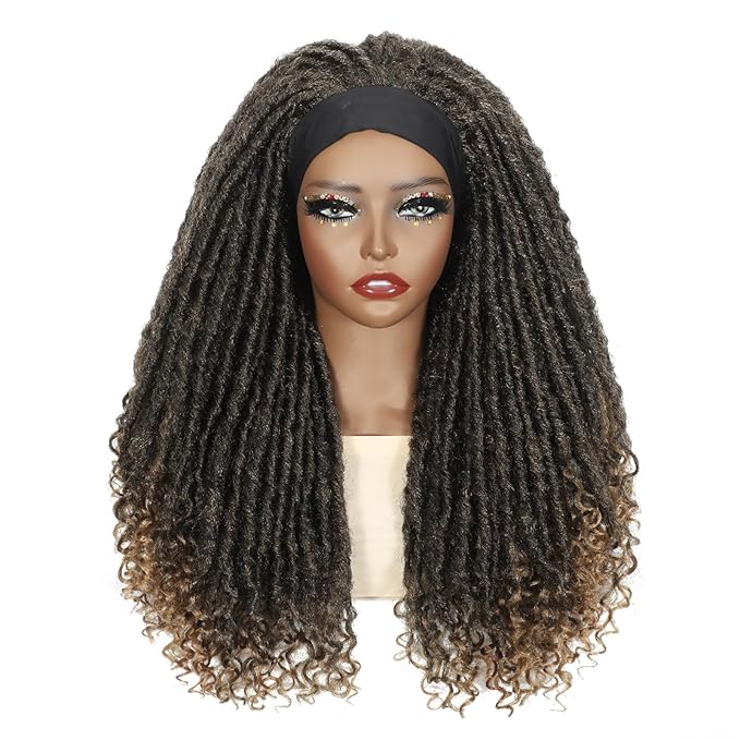 24 Inch Crochet Hair, Crochet Braids with Curly Ends, Goddess Locs Crochet Hair Light Weight & Soft for Women (Brown)