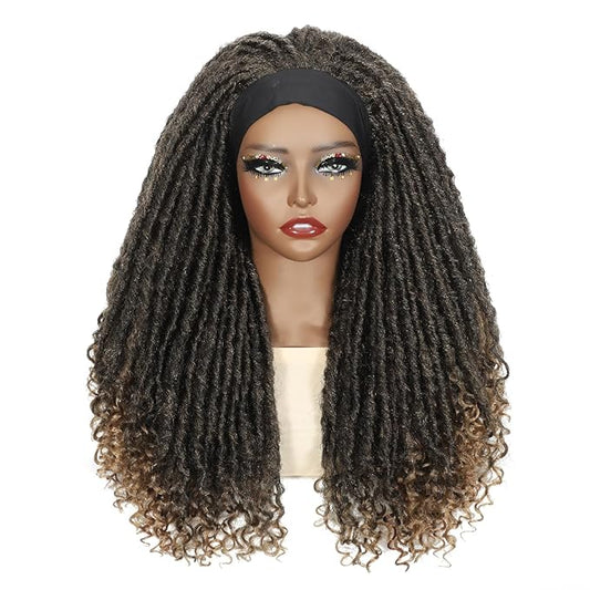 24 Inch Crochet Hair, Crochet Braids with Curly Ends, Goddess Locs Crochet Hair Light Weight & Soft for Women (Brown)