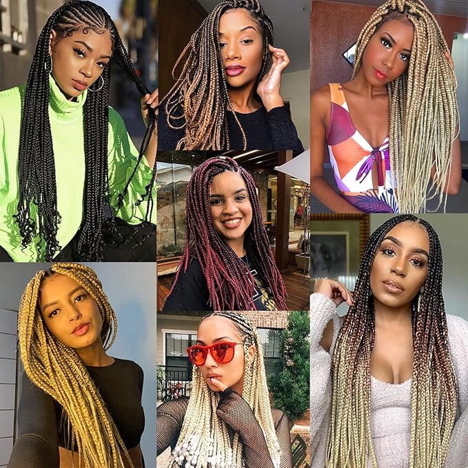 Dorsanee Braiding Hair Pre Stretched 26 Inch 8 Packs Ombre Brown Braiding Hair Extensions for Crochet Box Braids Twists Locs Hair Soft Yaki Texture Hot Water Setting (26inch,#1B/30)