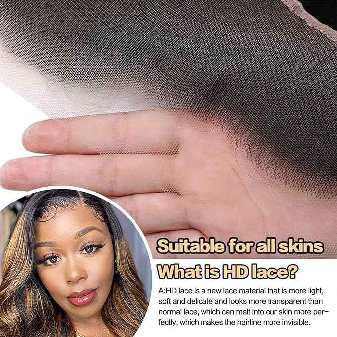 Ombre Body Wave 13x4 Ear to Ear Lace Frontal Closure 100% Unprocessed Brazilian Virgin Human Hair Swiss Lace Frontal Closure 180% Density Remy Brazilian Body Wave Lace Frontals Closures (18 Inch)