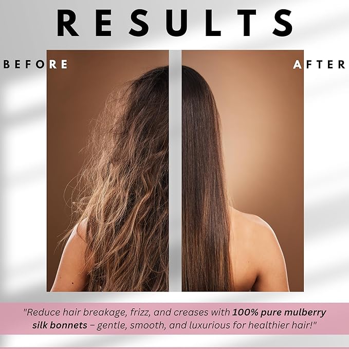 100% Mulberry Silk Bonnet for Women – Handmade in USA, 19 Momme Double-Layer Reversible Hair Wrap, Non-Slip Sleep Cap for Curly & Natural Hair, Luxury Hair Protection (Vintage Pink)