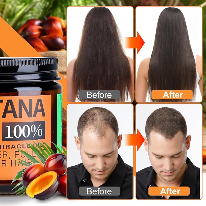 Unrefined Batana Oil for Hair Growth, Dr. Sebi Raw Batana Oil from Honduras, Hair Mask Hair Growth oil with Organic and Natural Ingredients, Espresso Coffee, 4.06 fl oz