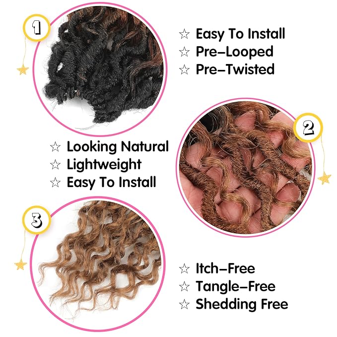 Fulcrum Goddess Locs Crochet Hair 10 Inch, 8 Packs New Faux Locs Crochet Hair for Black Women, Crochet locs with Curly Ends (10Inch (Pack of 8), 1B/30/27#)