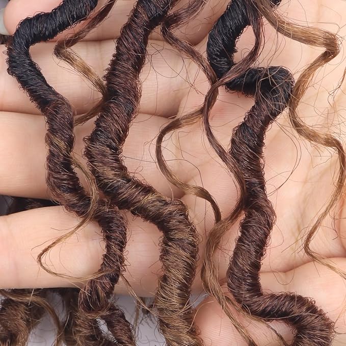 Goddess Locs Crochet Hair,8 Inch 9 Packs Faux Locs Synthetic Crochet Hair for Black Women, Boho Style Pre looped crochet with Curly Ends