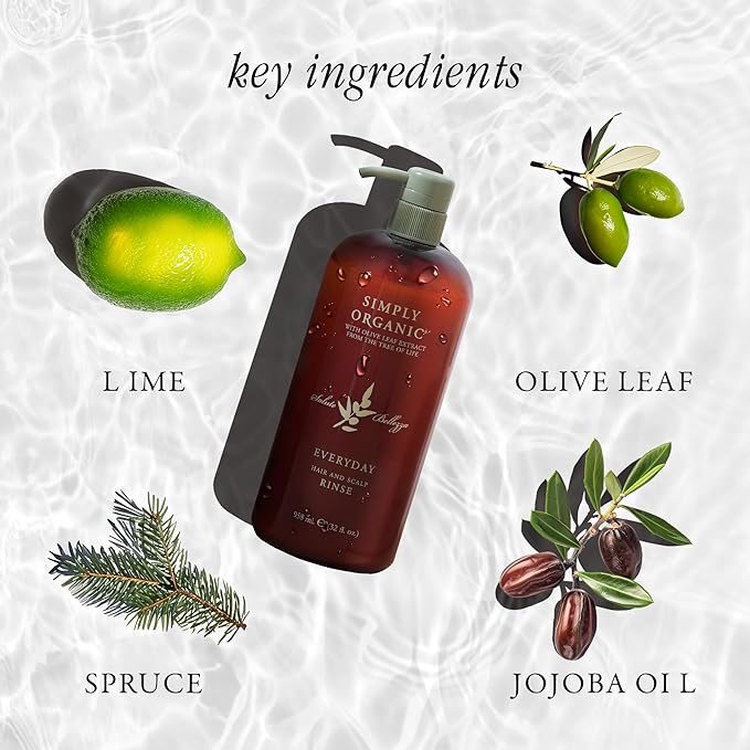 Hair & Scalp Rinse Daily Conditioner, Made in Italy, All Natural Cruelty Free Hair Care for Women & Men, Organic Olive Oil, Jojoba Oil, Spruce Tree Extract, 958ml/32floz, EVERYDAY