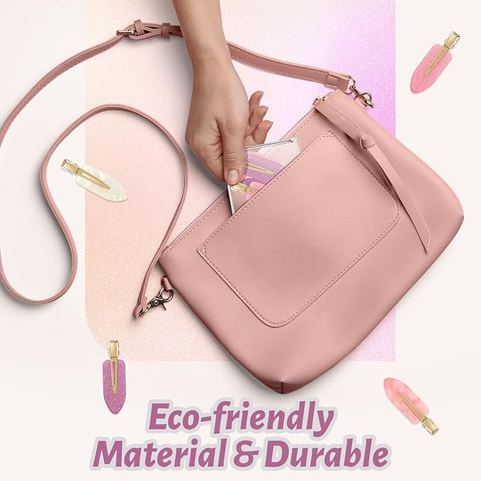 8 Pcs No bend Hair Clips No Crease Makeup Hair Clip Duckbill Clip No Dent Creaseless Alligator Hair Barrettes for Salon Hairstyle Women Girls Makeup Accessories (Acrylic Resin-PinkPink)