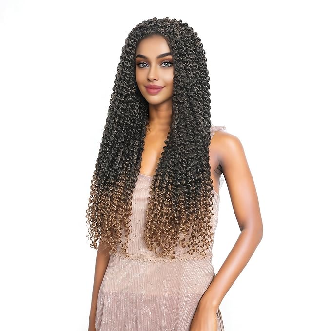 FUTAI Passion Twist Hair 7 Packs 24 Inch Pre Looped Water Wave Crochet Hair Bohemian Braids for Black Women