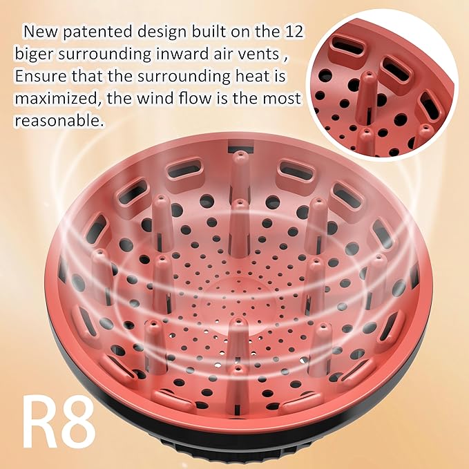 Universal Portable Blow Dryer Diffuser for Curly and Natural Wavy Hair, Hair Dryer Diffuser for Curly and Natural Wavy Hair (Black&Red)