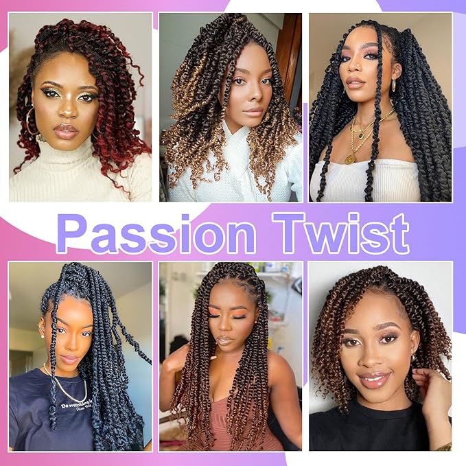 1b30 Color Passion Twist Crochet Hair for Women 9 Packs 10 Inch Water Wave Short Twist Crochet Hair Curly Pre-looped Braiding Hair Extensions For Butterfly Locs Braids