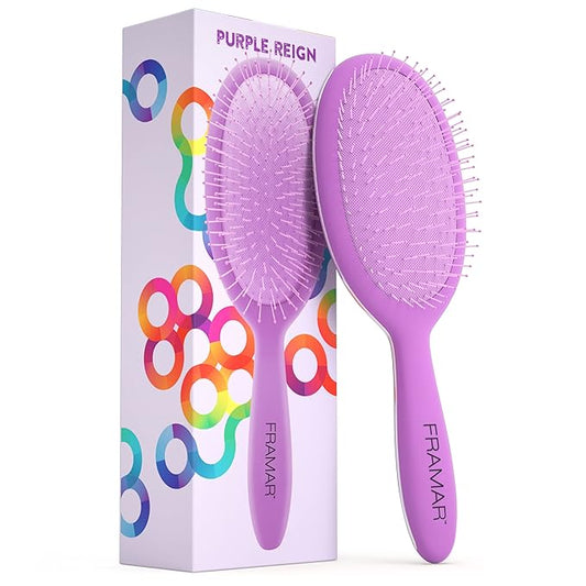Framar Detangling Brush for Curly Hair – Hair Brushes for Women, Wet Hairbrush For Women, Hairbrushes, Purple Hair Brush Detangler, Reduces Breakage, Frizz and Static – Purple