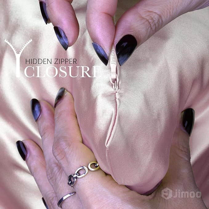 100% Mulberry Silk Pillowcase for Hair and Skin, 22 Momme Pure Natural Silk Pillow Case Both Sided with Zipper, Pillow Cover for Women Mom Men (Light Pink, Standard 20''×26'', 1 Pack)