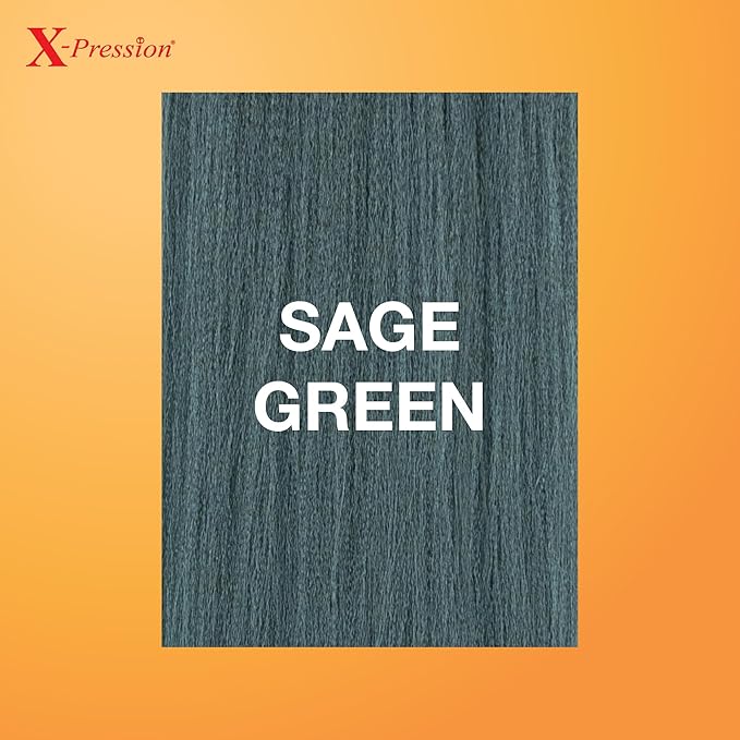 Sensationnel X-pression prestretched braiding hair - 3x braid 58 inch all kanekalon flame retardant synthetic braid for box braids and twists (1 pack, SAGEGREEN)