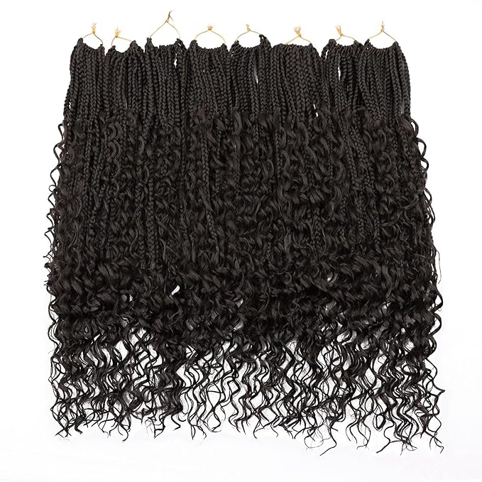 24inch Goddess Box Braids Crochet Hair 8 Packs Synthetic Braiding Hair Extensions for Black Women
