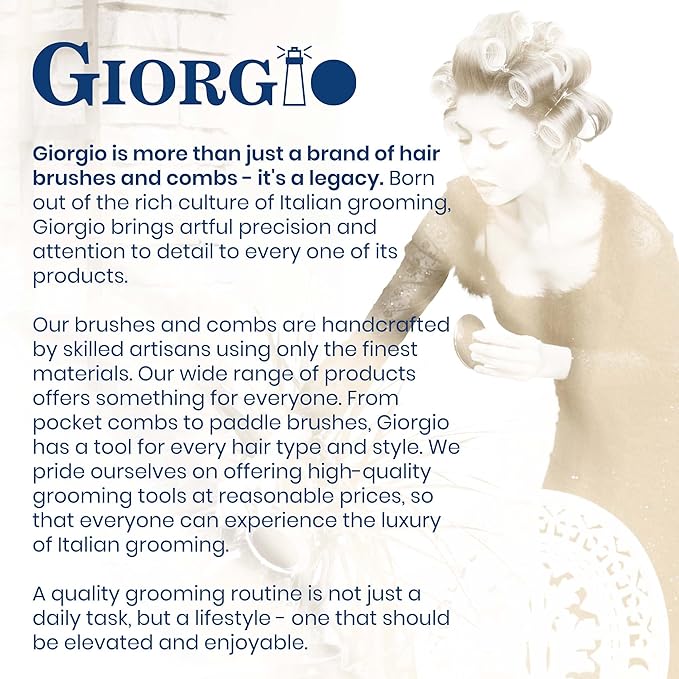 Giorgio G63 Graphite Detangling Comb for Women - Wide Tooth, Pocket and Travel Size for Thick Hair, Wet or Dry Everyday hair care. Handmade, Saw-Cut, and Polished Wide Tooth comb for women.