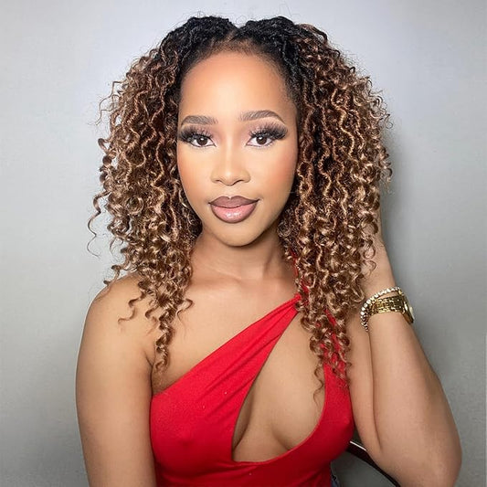 Fulcrum Goddess Locs Crochet Hair 10 Inch, 8 Packs New Faux Locs Crochet Hair for Black Women, Crochet locs with Curly Ends (10Inch (Pack of 8), 1B/30/27#)