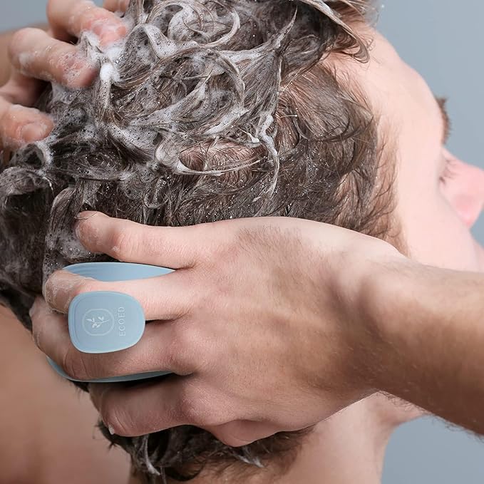 2 PC Scalp Massager Shampoo Brush, Scalp Scrubber & Exfoliator for Dandruff Removal, Wet & Dry and Detangler for Men and Women, Suitable for Short Medium Hair(Blue)