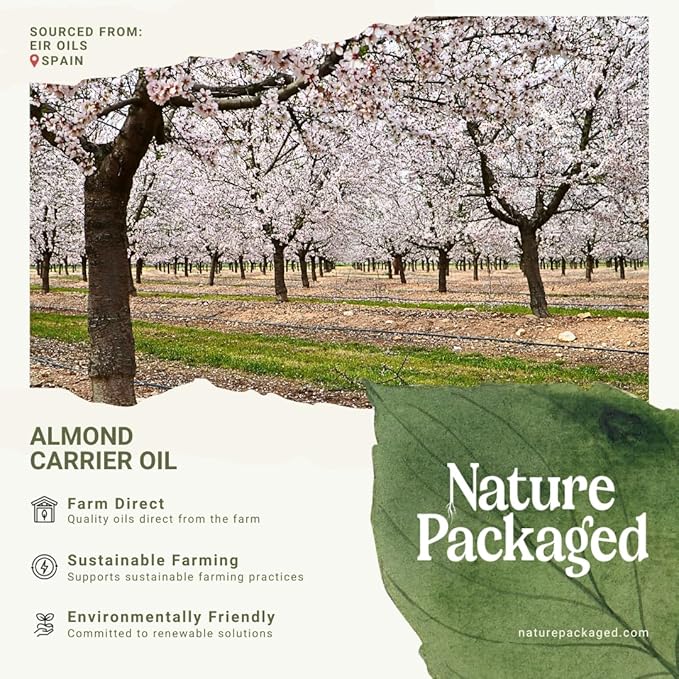 Sweet Almond Oil (16 oz) - for Skin and Hair - Carrier Oil for Essential Oils Mixing - From EIR Oils' Farm in Mallorca, Spain - 2 Packs