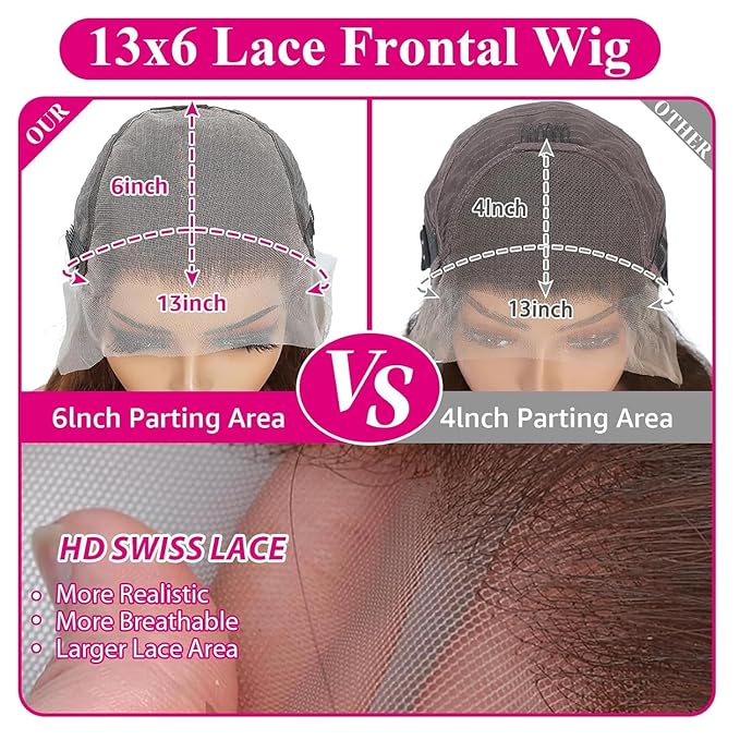 Full 200% Density 13x6 Body Wave HD Transparent Lace Front Wigs Human Hair Pre Plucked for Women Chocolate Brown Lace Front Wigs Human Hair with Baby Hair 100% Virgin Brazilian Hair 20inch