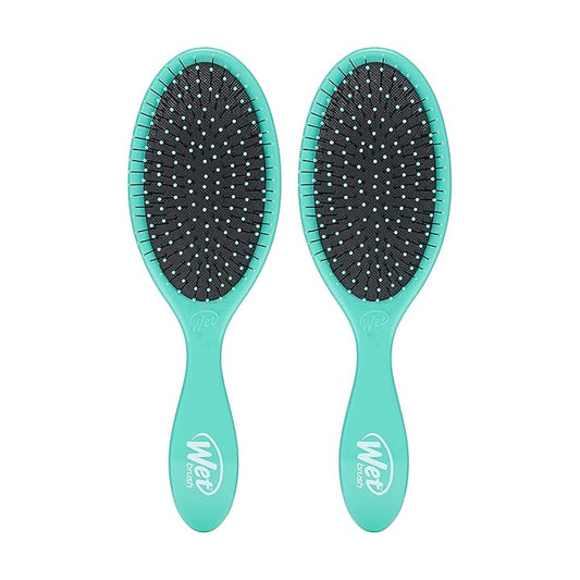 Wet Brush Original Detangler Hair Brush, Amazon Exclusive Aqua- Ultra-Soft IntelliFlex Bristles-Detangling Hairbrush Glides Through Tangles - All Hair Types (Wet & Dry Hair) - Women & Men (Pack of 2)