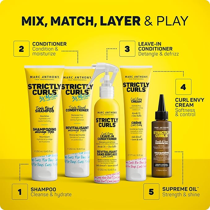 Marc Anthony Curl Defining Styling Cream for Curly Hair, Strictly Curls - Moisturizing Hair Defining Cream Softens & Detangles Coarse, Frizzy Curls with Shea Butter - Styling Product Reduces Frizz